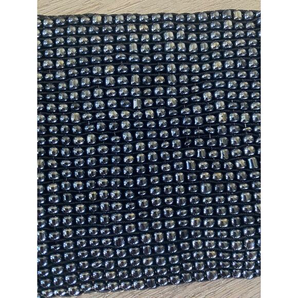 Women’s Silver Beaded Stretch Comfort 2 Piece Wooden Brown Buckle Belt XL - Picture 7 of 7